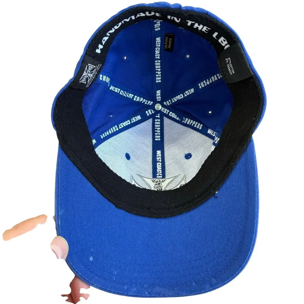 West Coast Choppers Blue‎ Vintage Fitted Hat Cap Choppers For Life FlexFit OSFM